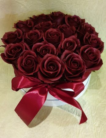 Szappan rózsa box bordó színű (Bp.-re és Pest megyébe rendelhető!)